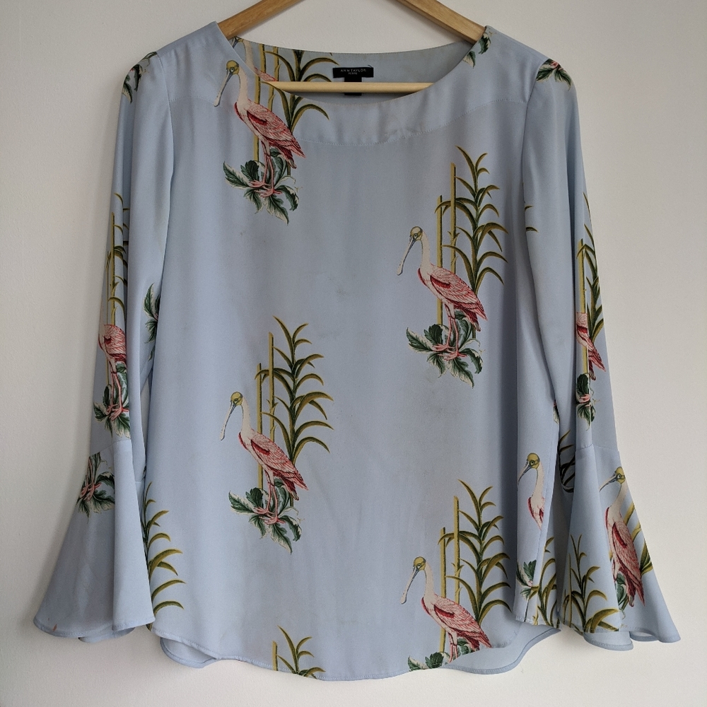 Baby Blue Flamingo Blouse